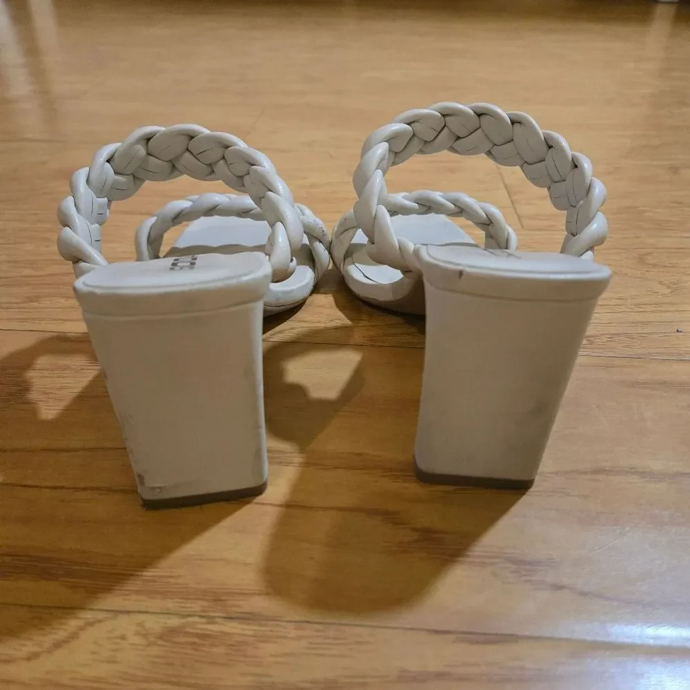 Soda Braided Band Square Heel Sandals